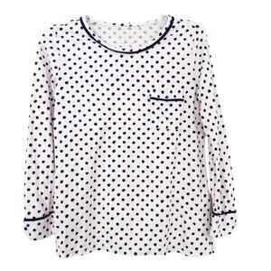 Kate Spade Light Pink Black Polka Dot Pajama Top Sz S